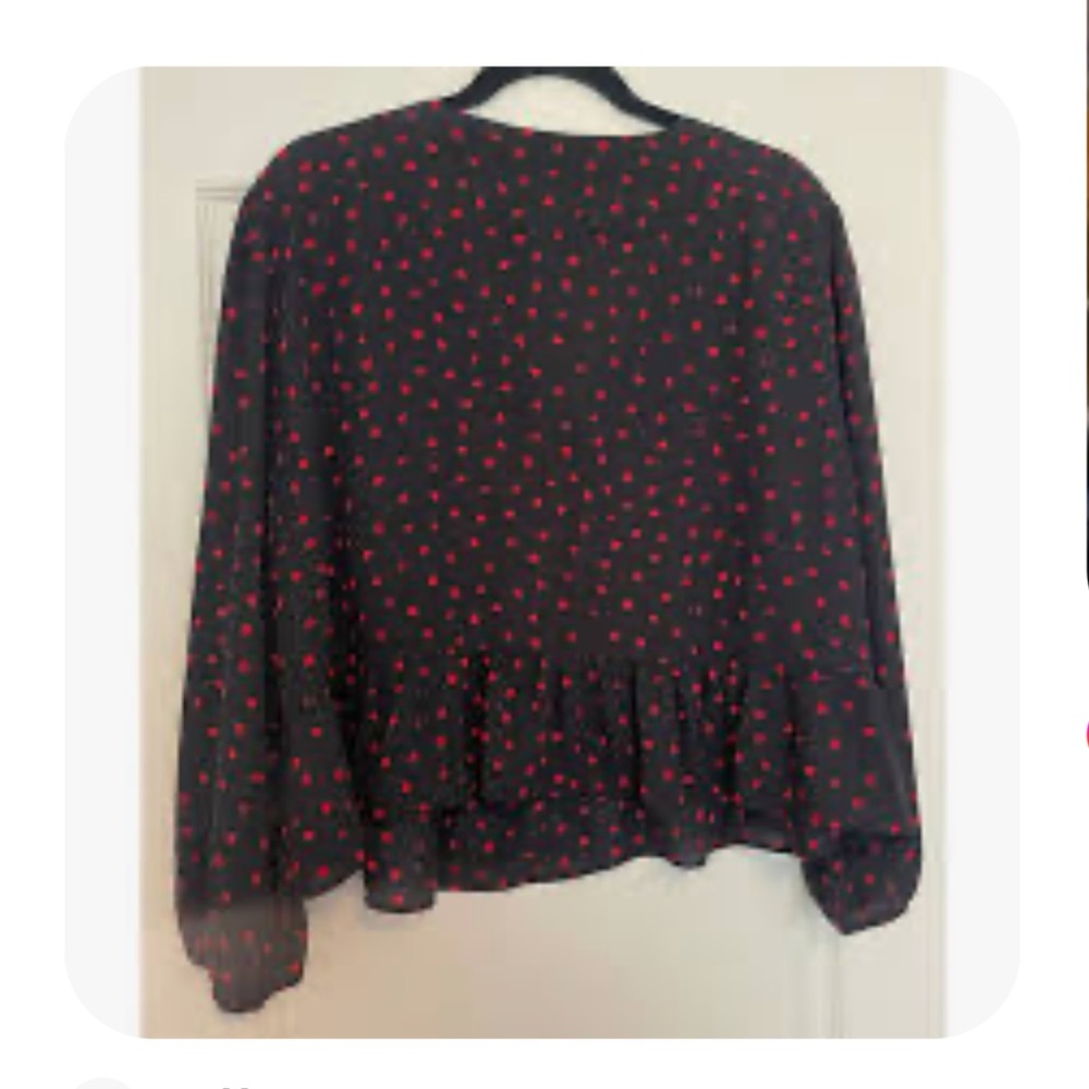Sanctuary Black Blouse with Red Dots (Small)